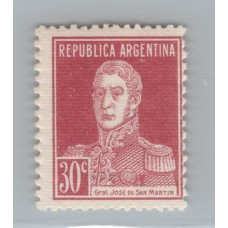 ARGENTINA 1932 GJ 619 ESTAMPILLA VARIEDAD PAPEL RAYADO NUEVA MINT U$ 25+